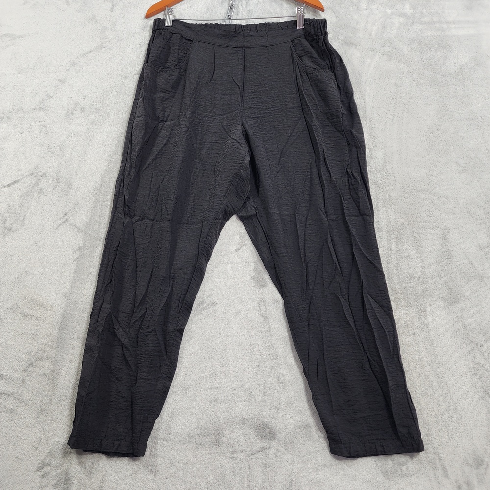 Cut Loose Pants Womens XL Black Crepe Harem Tapered Pull On Pockets Casual